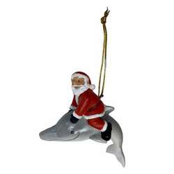 Thumbnail Santa And Dolphin Ornament