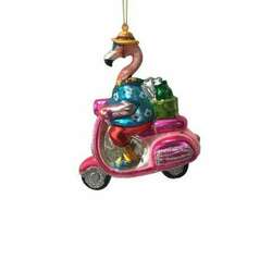 Item 516608 Flamingo On Scooter Ornament