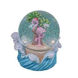 Item 516705 Flamingo And Wave Waterglobe