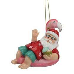 Item 516734 thumbnail Santa And Flamingo Float Ornament