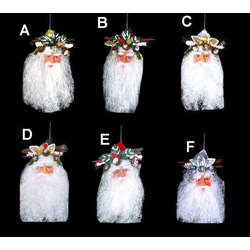 Item 518005 Flowing Glitter Beard Santa Head Ornament