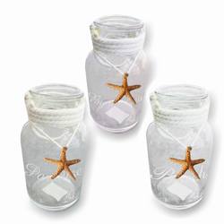 Item 519137 Rope Wrapped Clear Jar With Starfish Sit Around