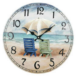 Item 519588 Adirondack Chairs Beach Wall Clock