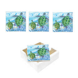 Item 519610 4pc Turtle Duo Coaster Set