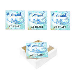 Item 519611 4pc Mermaid/Heart Coaster Set