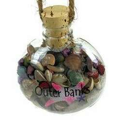 Item 524011 Outer Banks Bottle With Sand/Shells Ornament