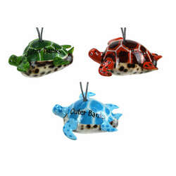 Item 524058 Painted Cypraea Tigris Turtle Ornament - Outer Banks