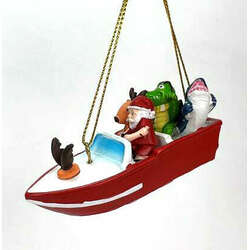 Item 524326 Christmas Speed Boat Ornament