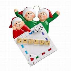Item 525045 Game Night Family of 3 Ornament