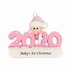 Item 525082 2020 Pink Baby Girl Ornament