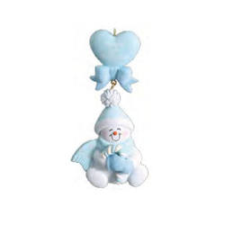 Item 525106 Blue Candy Cane Baby Snowman Ornament