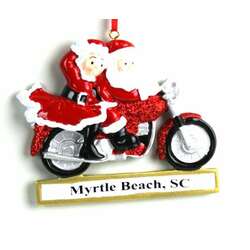 Item 525157 Myrtle Beach Santa & Mrs. Claus On Motorcycle Ornament