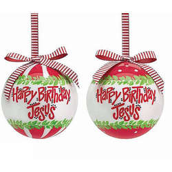 Item 527048 Happy Birthday Jesus Ball Ornament