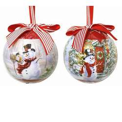 Item 527055 Snowplace Snowman Ball Ornament
