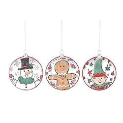 Item 527058 Disc Snowman/Gingerbread/Elf Ornament