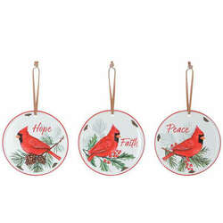 Item 527148 Tin Cardinal Ornament