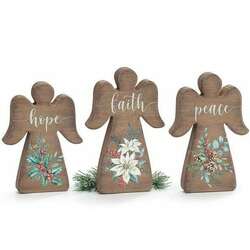 Item 527167 Shelf Sitter Wooden Angel With Message