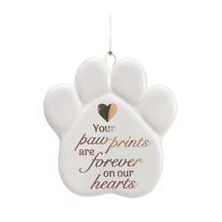 Item 527180 Pet Paw Shaped Bereavement Ornament