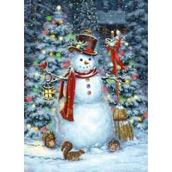 Item 552006 Snowman With Tree/Animals/Snowy Scene Christmas Cards