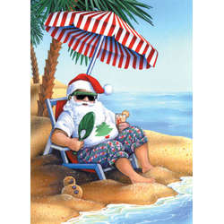 Item 552007 Santa On Beach Christmas Cards