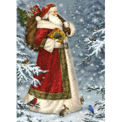 Item 552018 Snowy Woodland Santa With Animals Christmas Cards