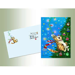 Item 552071 Swinging Cat Christmas Cards