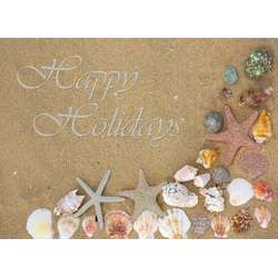 Item 552210 Happy Holidays Seashells On Beach Christmas Cards