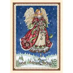 Item 552217 Angel In Night Sky Over Village Christmas Cards