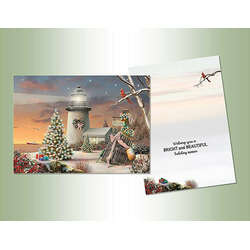 Item 552237 Lighthouse With Tree At Sunset Cards
