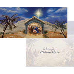 Item 552241 thumbnail Palms And Manger Christmas Cards