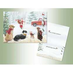Item 552252 Santa And Porch Pups Christmas Cards
