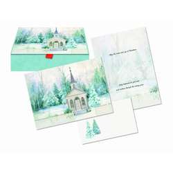 Item 552260 Church In Winter Glitter Keepsake Christmas Cards