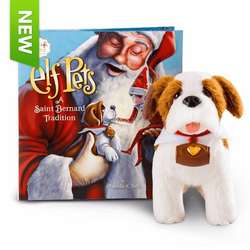 Item 556010 Elf Pets A Saint Bernard Tradition Dog & Book Set