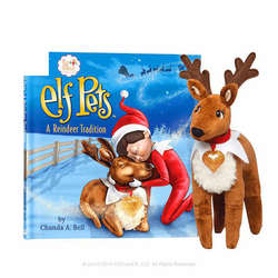 Item 556015 Elf Pets A Reindeer Tradition Reindeer & Book Set