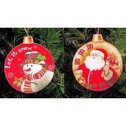 Item 558016 Snowman/Santa Disc Ornament