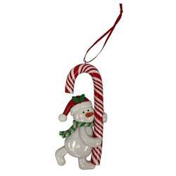 Item 558181 thumbnail Snowman With Candy Cane Ornament