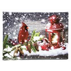 Item 558205 Lighted Lantern With Cardinal Tabletop Canvas Print