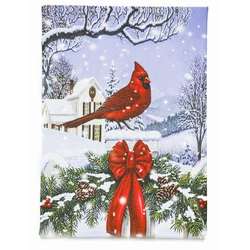 Item 558206 Lighted Winter Cardinal Tabletop Canvas Print