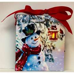 Item 558213 Lighted Snowman/Cardinal/Snowy Tree Canvas Print