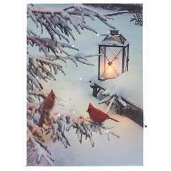 Item 558227 Two Cardinals With Lantern Canvas Print