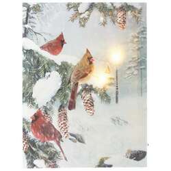 Item 558260 LED Cardinals In Tree Canvas Print