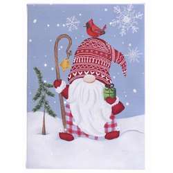 Item 558367 Tabletop Gnome With Tree Lighted Canvas Print