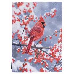 Item 558381 Table Top Cardinal With Berries Lighted Canvas Print