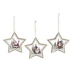 Item 558437 Wood Star Ornament