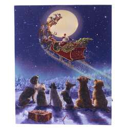 Item 558511 thumbnail Light Up Santa On Moon Canvas Print