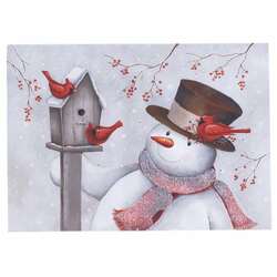 Thumbnail Tabletop Snowman With Birdhouse Lighted Canvas