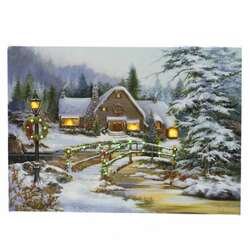 Item 558583 thumbnail Tabletop Christmas Bridge Lighted Canvas