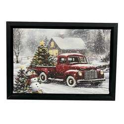 Item 558650 thumbnail Snowy Holiday Tabletop Lighted Canvas