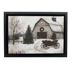 Item 558656 thumbnail Barn Door Holiday Tabletop Lighted Canvas