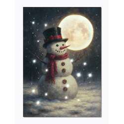 Item 558785 thumbnail Sadore The Snowman Tabletop Lighted Canvas